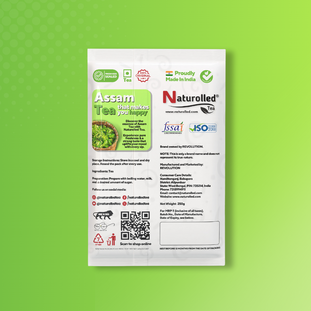 Naturolled Tea Assam Classic Back Image